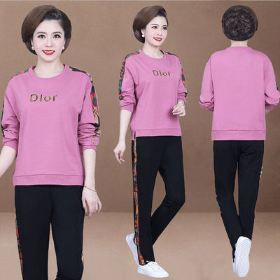 禅羽正品妈妈装女士休闲宽松卫衣两件套