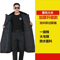 [Длинное стиль-коттоновое пальто] B Модель черная плюс бархат толстый