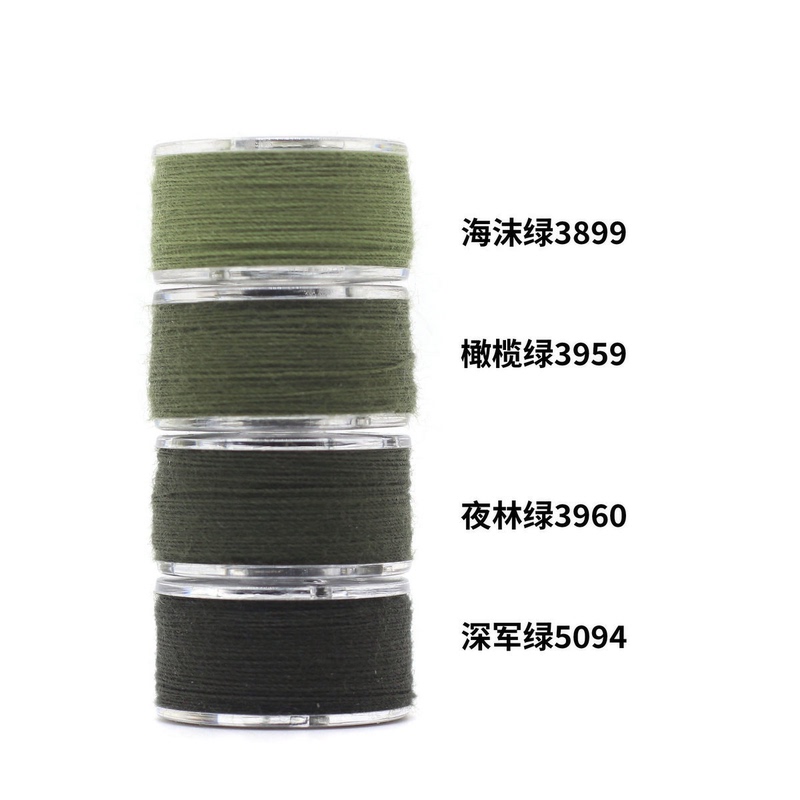 Free Needle, Army Green 402 Sewing Thread Set, 4 Colors, Approximately 45m Per Roll, Sewing Thread for Clothes, Hand Sewing, Machine Sewing, Polyester Thread