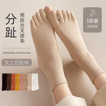 Socks Woman Midbarrel Five Finger Socks Summer Pure Cotton Cute Day Ensemble Spring Autumn Section Toe Socks Moisture Absorption Perspiration Sports Stockings Socks