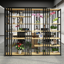 Wrought iron partition shelf loft Industrial style entrance layered screen storage rack Office living room partition decoration