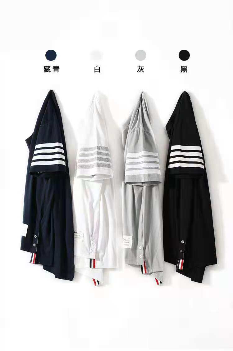 Long suede cotton) Y3KBE Four bars Bars TB PURE COTTON T-SHIRT SPLICING AIR CONDITIONING CLOTHING TRENDY CASUAL 100 lap male and female short sleeves