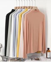 Bouric acid No sensation Modale knotted semi-high collar bottom shirt lady base comfortable and pro skin-care 100 lap long sleeves