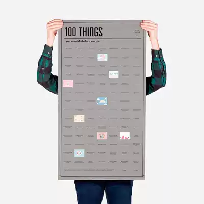 Spanish brand DOIY must do 100 things in his lifetime Poster Birthday gift Travel movie