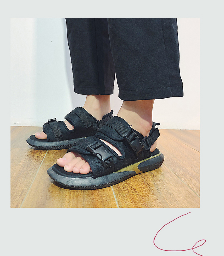 Dép nam mùa hè mới 2019 phiên bản Hàn Quốc của xu hướng sandal hoang dã dép thể thao giản dị và dép đi biển mùa hè - Sandal giày boot nam