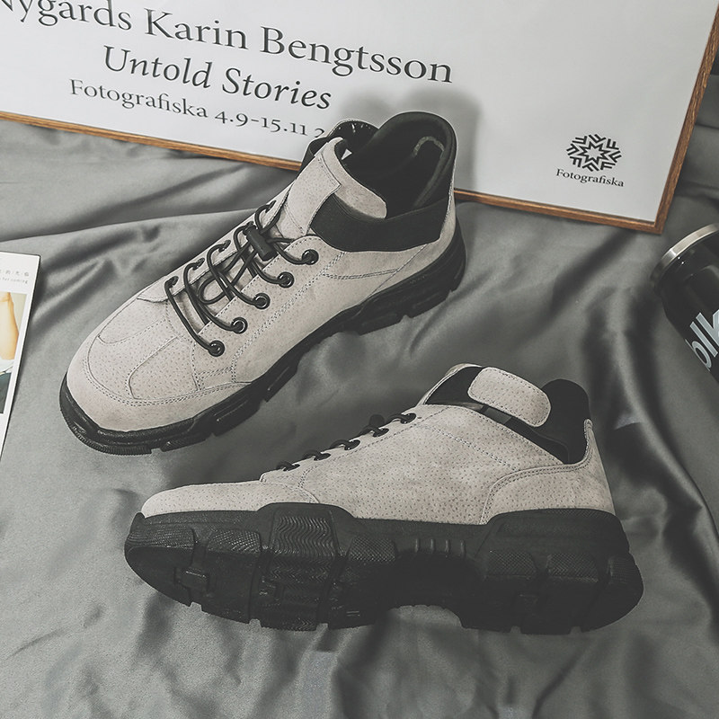 2022 New Spring Men's Shoes Canvas High Cylinder Shoes Men Port Wind 100 Hitch High Bon Tide Sports Casual Boomer Shoes Board Shoes