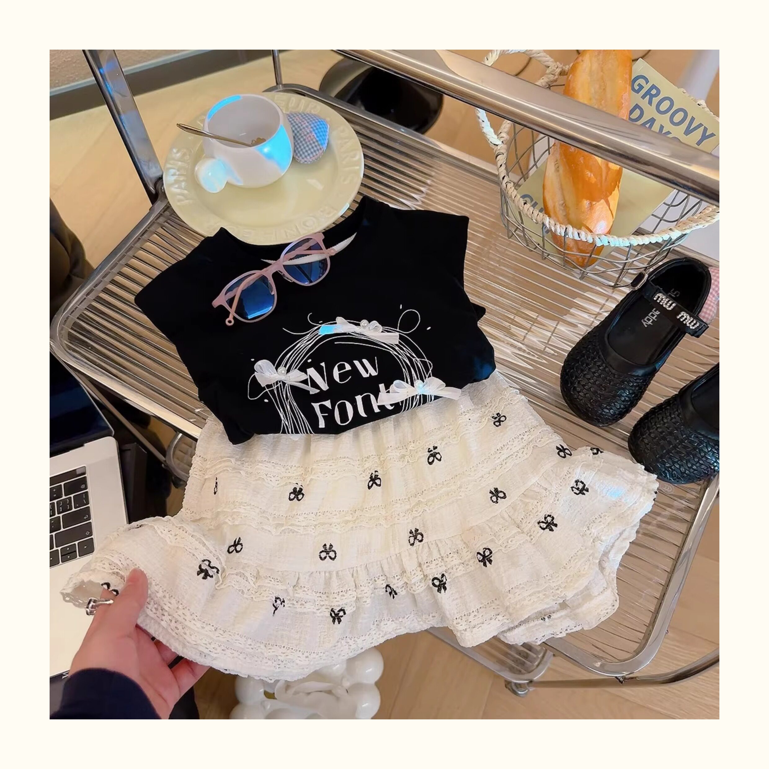 女童蝴蝶结蕾丝蛋糕裙夏季新款儿童洋气百搭宝宝短裙a字半身裙 — 2
