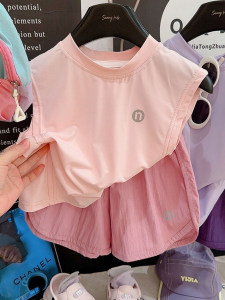 Children's Sun Protection Quick-Drying Sleeveless Vest and Shorts Two-Piece Set 2026 Summer New Korean Style Hot-Selling Ice-Feel Sports Suit — 2