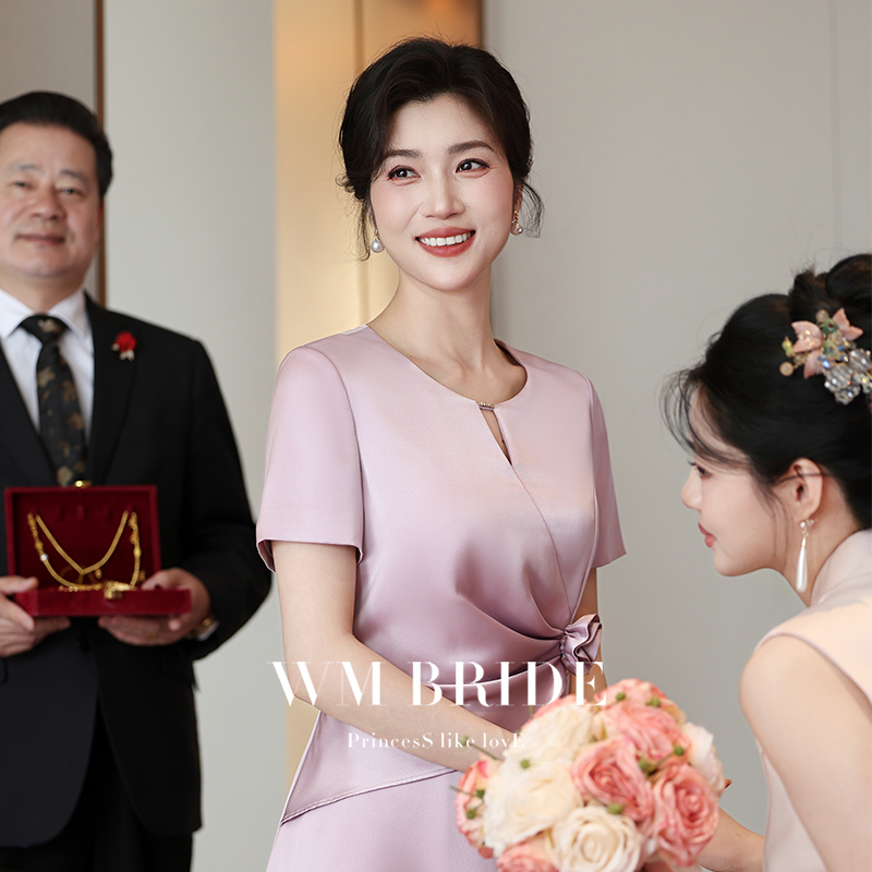 Elegant Young Mother Wedding Banquet Dress 2026 New Engagement Mother-In-Law Dress Purple Dress Can Be Worn Casually Elegant Young Mother Wedding Banquet Dress 2026 New Engagement Mother-In-Law Dress Purple Dress Can Be Worn Casually