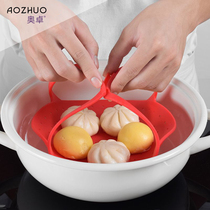 Creative Steam Rack Silicone home steamed buns Steamed Cage Folded Water Fruit Basket Steamed hotel Egg Steamer Telescopic Steam Tray