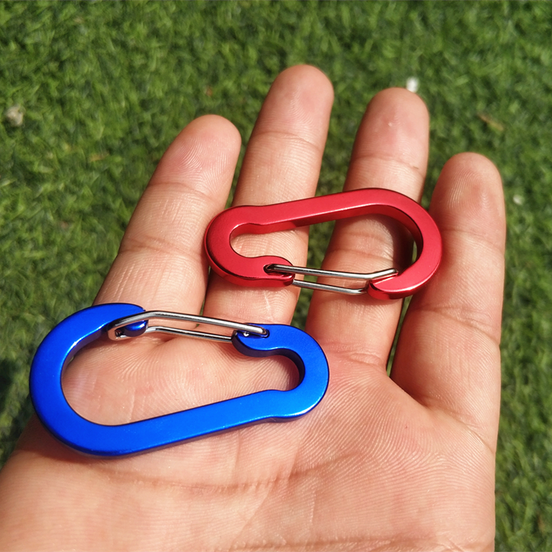 Plinth Type Steel Wire Buckle Aluminum Alloy Mountaineering Buckle Mini Key Buckle SHOULDER BAG BUCKLE PORTABLE SPRING BAG OUTDOOR 5 NUMBER BUCKLE