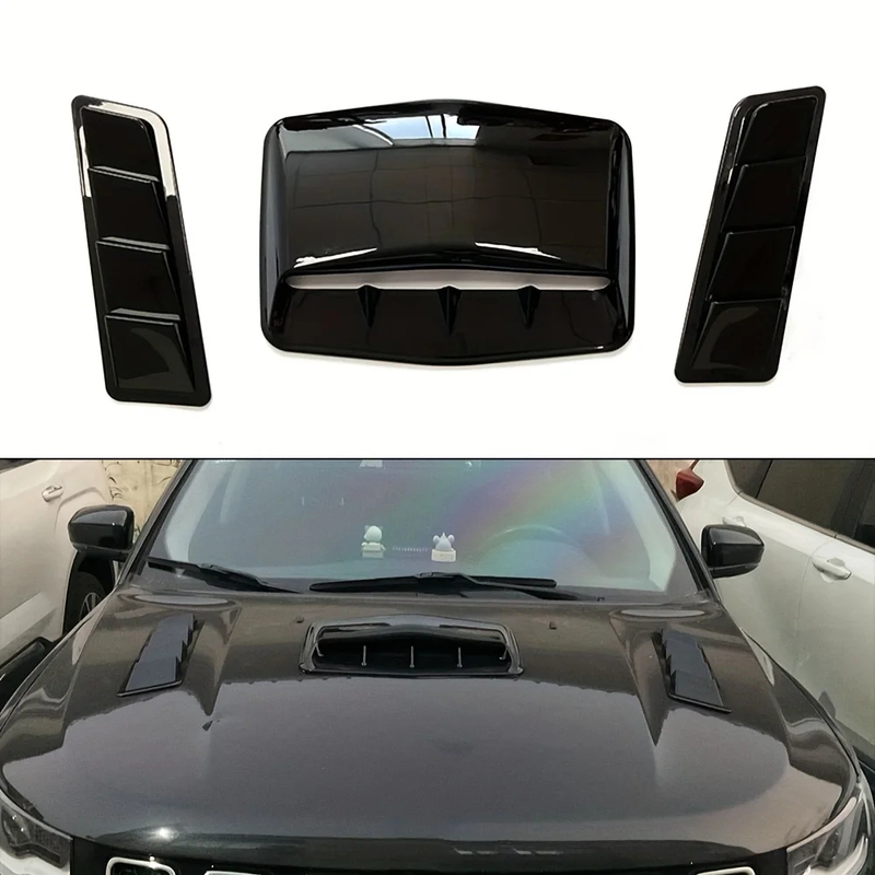 Universal Car Decorative Hood Fake Air Vent Sticker, Personalized Creative Engine Air Intake Accessory Modification
