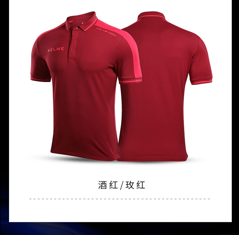 KELME Kalmy Sports POLO Áo sơ mi nam ngắn tay ve áo Dịch vụ trọng tài mùa hè Áo phông thể thao giản dị