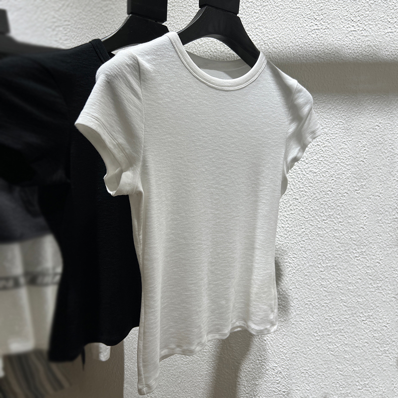 Essential Versatile High-Stretch Tencel Cotton Short-Sleeve T-Shirt for Women, Basic Base Layer, Soft Magic t Slim-Fit Top Essential Versatile High-Stretch Tencel Cotton Short-Sleeve T-Shirt for Women, Basic Base Layer, Soft Magic t Slim-Fit Top