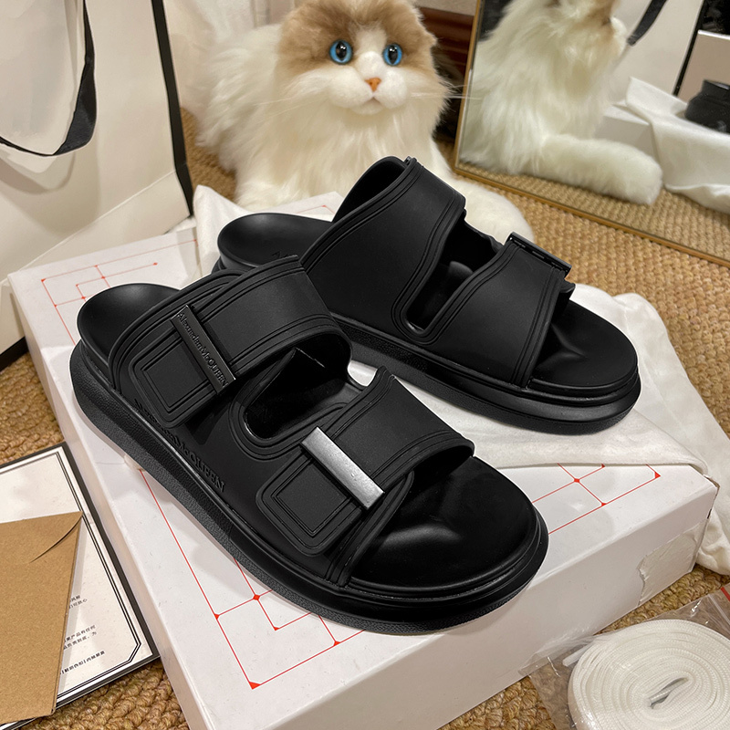 Mcqueen Sandals for Women, Outdoor Slippers, 2024 New Summer Model, Men's High-End Non-Slip Thick-Soled Indoor Slippers