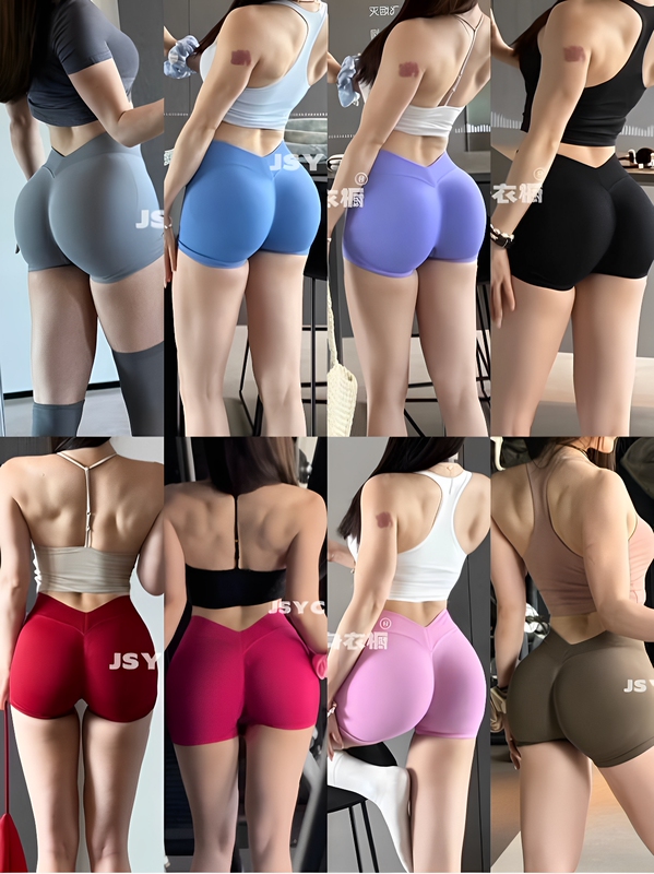 2025 Summer High Waist High Elasticity Hip Enhancing Slimming Seamless Yoga Shorts Women's Three-Quarter Pants 2025 Summer High Waist High Elasticity Hip Enhancing Slimming Seamless Yoga Shorts Women's Three-Quarter Pants