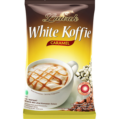 Luwak焦糖口味白咖啡 印尼进口猫屎速溶提神冲泡咖啡200g20g*10包