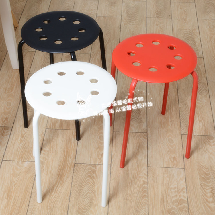 Warm IKEA IKEA Marius stool round stool iron stool can be stacked dining room stool bench small round stool outdoor stool