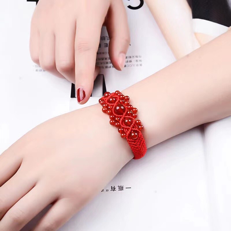 Non-Metallic Fabric Bracelet 2025 Zodiac Year Handmade Woven Red String Bracelet for Men and Women, Jewelry Gift