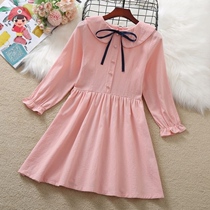 Girls dress Long sleeves 2022 Autumn Dress New Ocean Air Pure Cotton Academy Wind Girls Long Skirt Children Princess Dresses