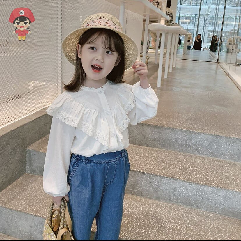 Children's clothing girls long-sleeved shirts 2022 autumn new children's Western style doll shirts girls baby spring and autumn tops