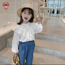 Childrens Clothing Girl Long Sleeve Shirt 2022 Autumn Clothing New Children Foreign Air Doll Shirt Womens Baby Spring Autumn Blouse