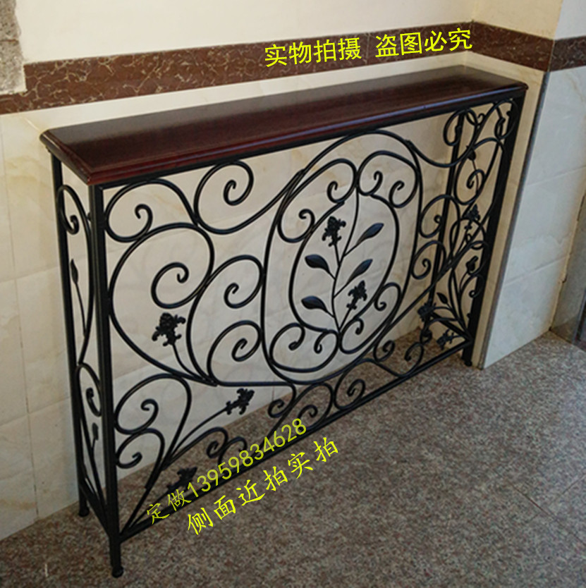 Hiên sắt rèn châu Âu bàn lối đi hiên tủ hình chữ nhật tường bên bảng sắt rèn tản nhiệt bao gồm trang trí nội thất tùy chỉnh - Bàn / Bàn bàn ngồi bệt gấp gọn