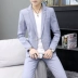 Bộ đồ vest nam mùa thu 2019 dành cho giới trẻ Phong cách Anh phiên bản Hàn Quốc của bộ đồ nhỏ giản dị đẹp trai áo khoác thủy triều - Suit phù hợp Suit phù hợp