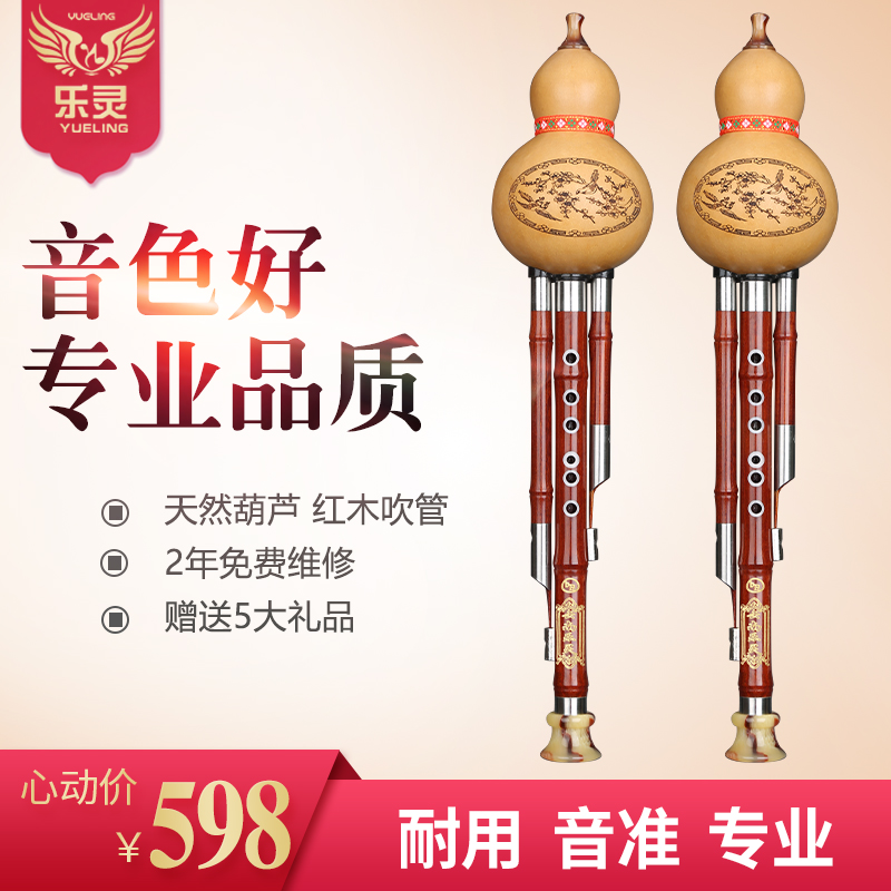 Professional Natural Insert Hole Red Wood Cucurbiac C Tone Lowering B Tune Instrument Adult Manufacturer Direct Sale Wholesale