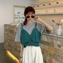 Summer 2021 New Net red super fire chic short jacket design sense niche Tide brand short sleeve t-shirt womens clothing