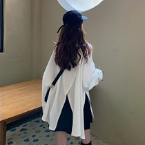 Early autumn 2021 New Tide Net red Harajuku harbor style milk sweet coat niche design sense long sleeve T-shirt women ins summer