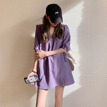 2021 New chic design sense irregular vintage retro salt fried street pure wind dress summer