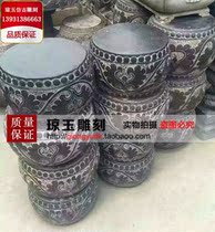 Imitation ancient column foundation stone pillar mound pier column basic hug stone carving column top stone turquostone column top stone stone sculpted decoration 028