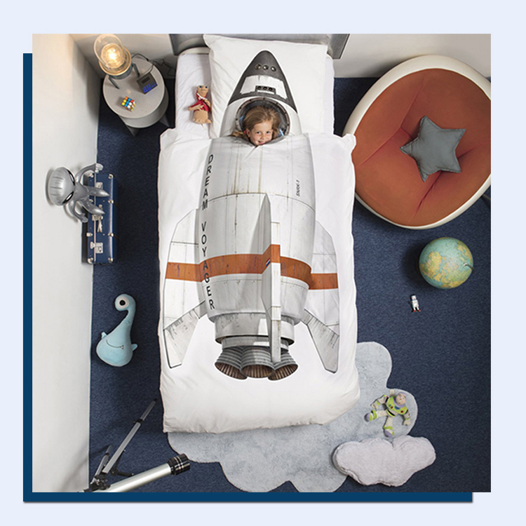 [SNURK ủy quyền chính thức] Hà Lan nhập khẩu trẻ em sản phẩm giường rocket sáng tạo quilt cover quilt sinh viên