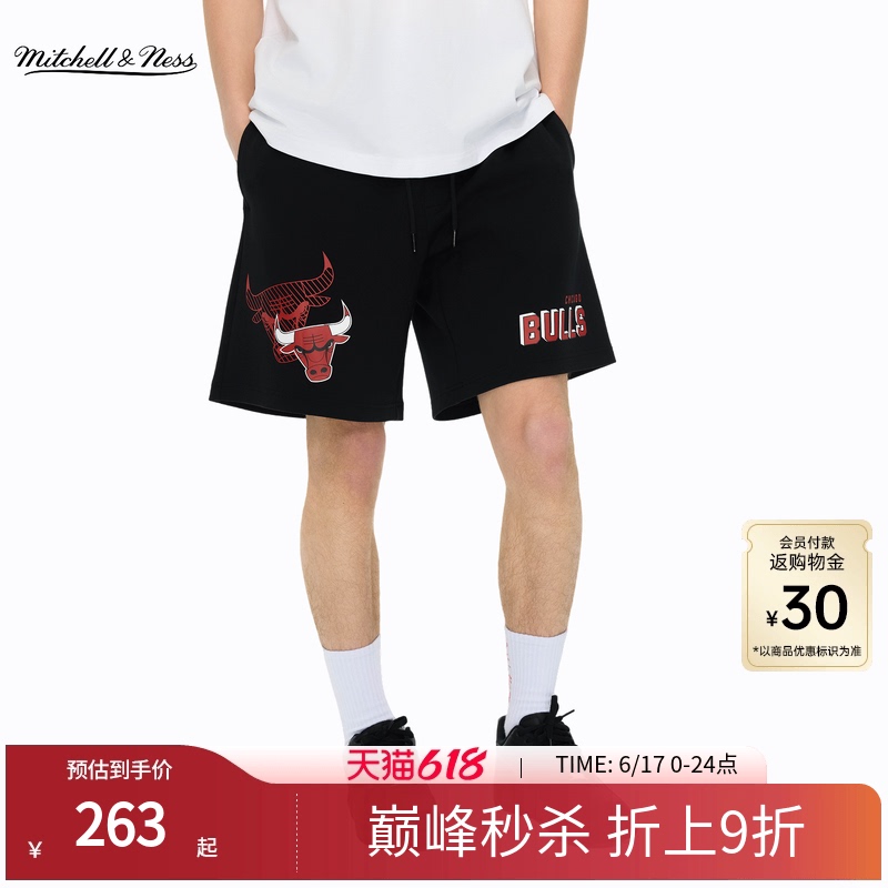 Mitchell&Ness Shorts 26 Summer New Product Bulls/Lakers Retro Street Knitted Shorts Men's Mn