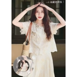 Летняя одежда, кружевная футболка, штаны, комплект, в стиле Шанель, короткий рукав