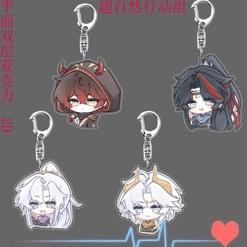 Supernatural Action Group Cute Keychain Xiao Ya Ling Super Cute Acrylic Keychain Student Backpack Pendant Gift Supernatural Action Group Cute Keychain Xiao Ya Ling Super Cute Acrylic Keychain Student Backpack Pendant Gift