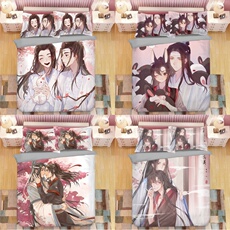 Простыни, Комплекты 来图定制魔道祖师床单被套魏无羡蓝忘机周边原耽腐女床品三四件套