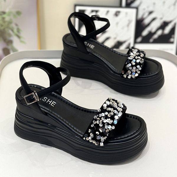 Thick-Soled Waterproof Platform Sandals for Women 2025 New Summer Versatile Wedge Sandals Height-Increasing Sandals for Petite Women