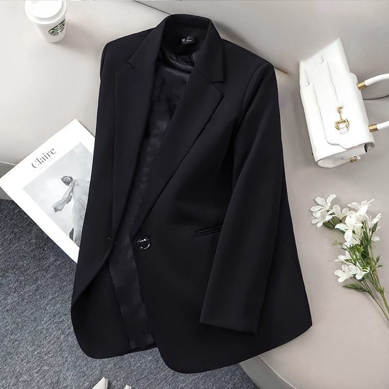 Black Blazer for Women, High-End, Spring and Autumn New Style, Thin, Plus Size, Casual, Elegant, Korean Style, Petite Suit Black Blazer for Women, High-End, Spring and Autumn New Style, Thin, Plus Size, Casual, Elegant, Korean Style, Petite Suit