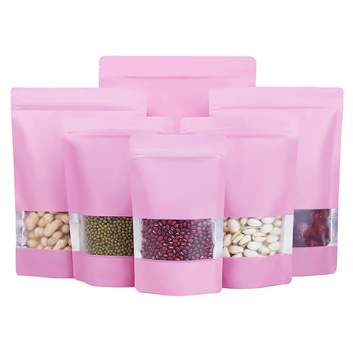 100шт/лот розовый mylar foil foil Zip Lock Stand Up Bag с Froste
