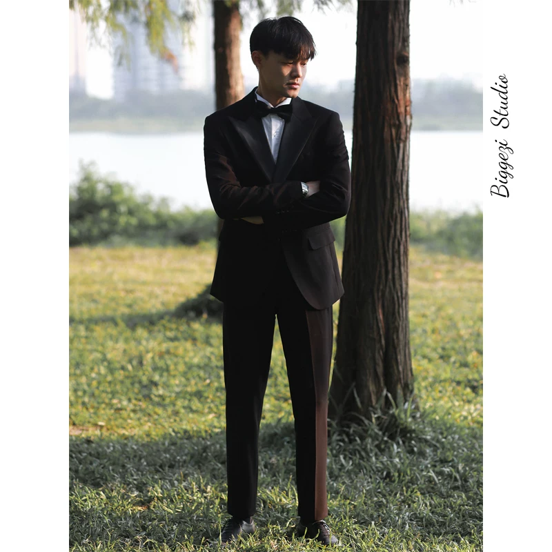 Классическое платье, черный костюм, набор, европейский стиль, slim fit