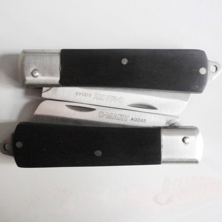 Taiwan Simma A0048 Electrician Knife Multifunction Folding Straight Knife Cutter Wood Handle Cable Knife Wire Knife