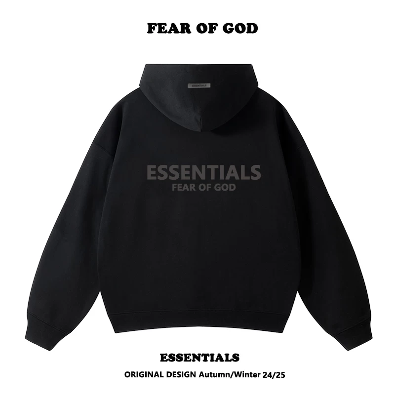 FOG многострочные essentials силиконовые печатные буквы на спине худи кэжуал мужской дамский свободный жакет