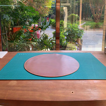 Tea Table Roundtable Leather Cushion Import Head Layer Cow Leather Desktop Mat Handmade Pure Cow Leather Leather Material Writing Desk Mat 2mm