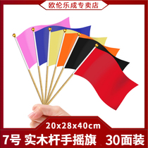 Hand holding small colorful flag Sports Meeting hand triangle color flag morning exercise hand shake small white small yellow flag custom custom custom