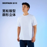 Спортивная хлопковая однотонная приятная телу дышащая футболка для отдыха для тренировок, короткий рукав, круглый воротник