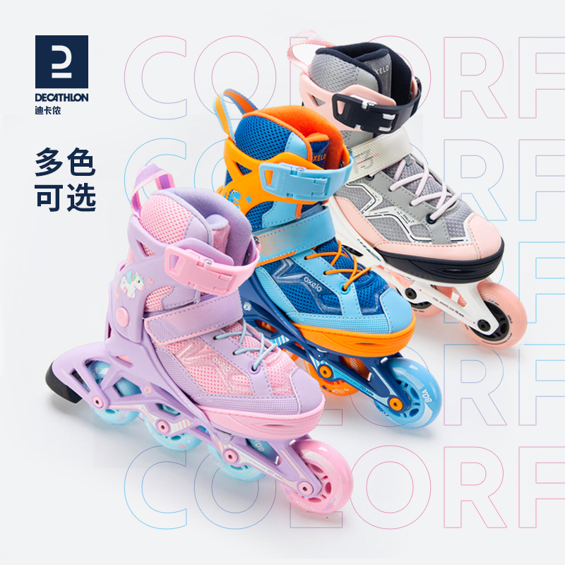 Dikamnon Skate Shoes Children Beginners Wheeled Skating Shoes Sparkling wheels Girls boys Skating shoes Skate Shoes Roller Skate Shoes Dry Skates