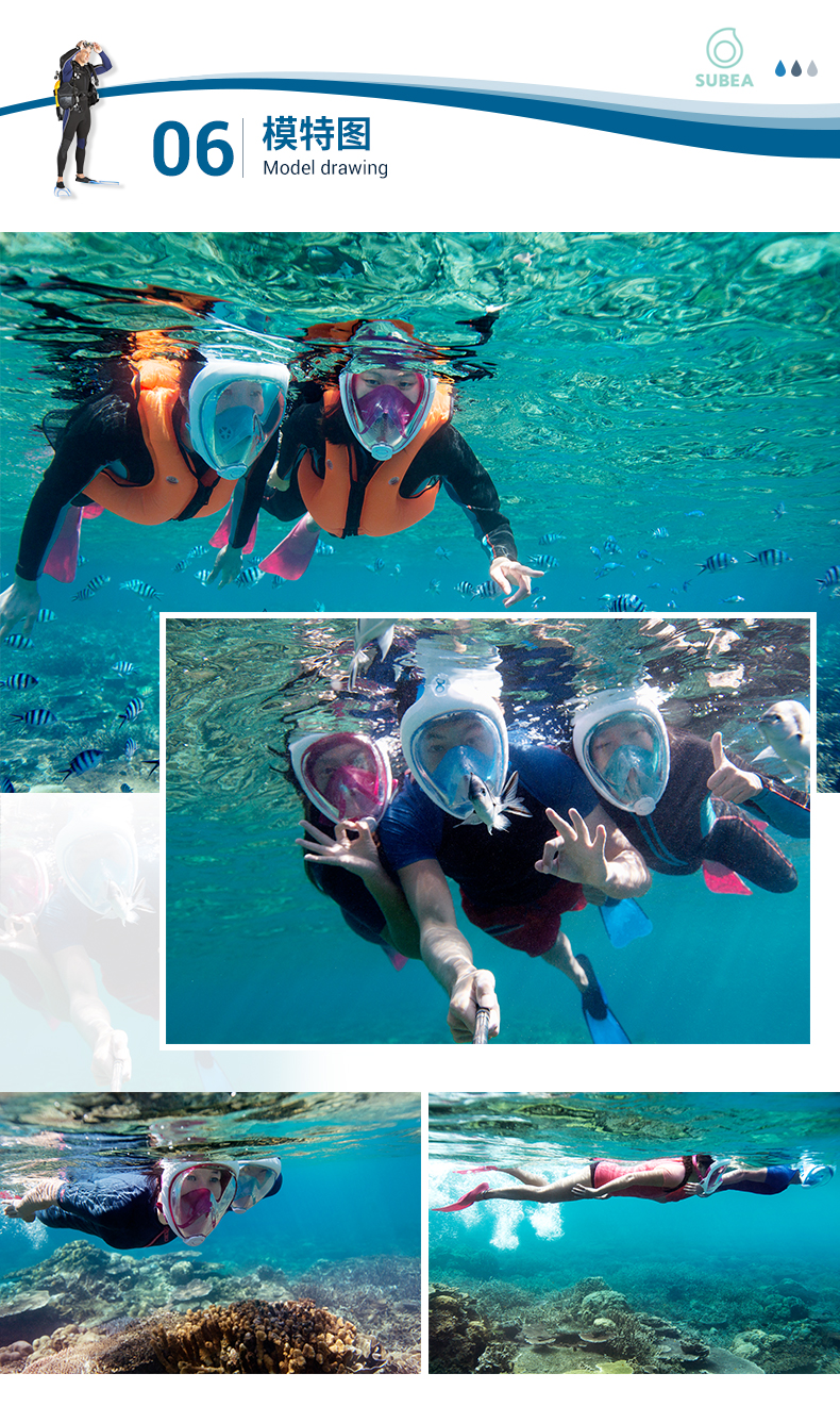 Decathlon Full Face Snorkeling Mask Breathing Tube SUBEA 11street