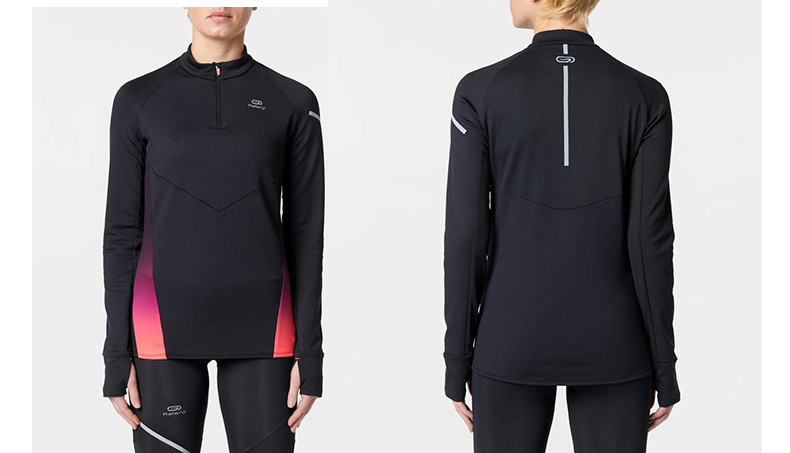 Áo thun thể thao Decathlon nữ mùa thu đông khô nhanh tay áo tập thể dục chạy bộ áo len thể thao áo len mỏng RUNW áo tank top gym nam